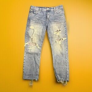 Gap Denim Boyfriend Jeans Womens 10/30R Blue Denim Distressed